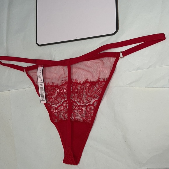 Victoria's Secret VString Mesh & Lace Red THONG Panty XL - Picture 10 of 12